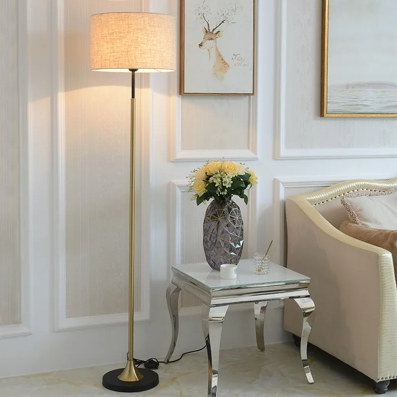 Modern Minimalist LED Fabric Floor Lamp — Hotel Guest Room — view 3
