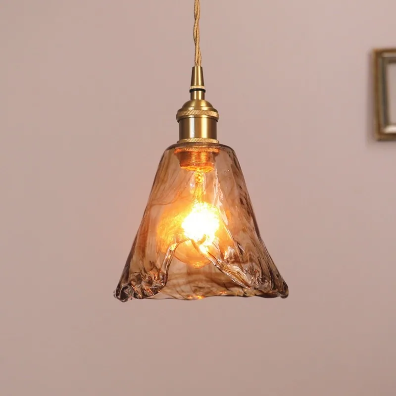 Vintage Brass Single-Head Chandelier — Bedside, Dining Room & Bar Counter — view 2