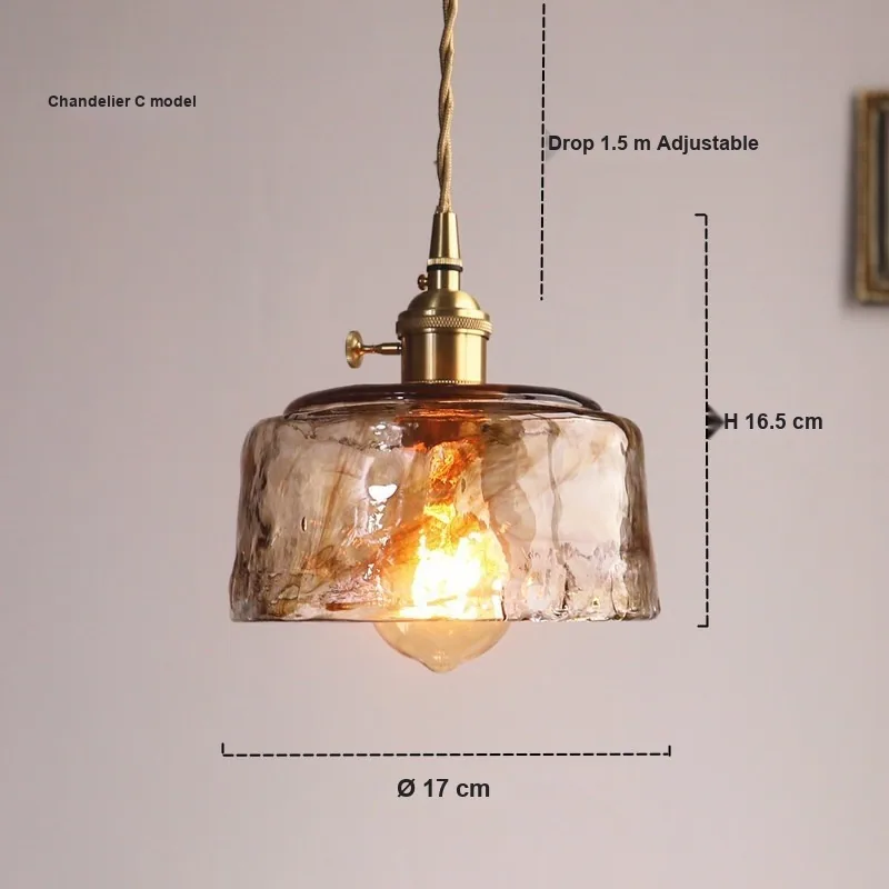 Vintage Brass Single-Head Chandelier — Bedside, Dining Room & Bar Counter — view 6