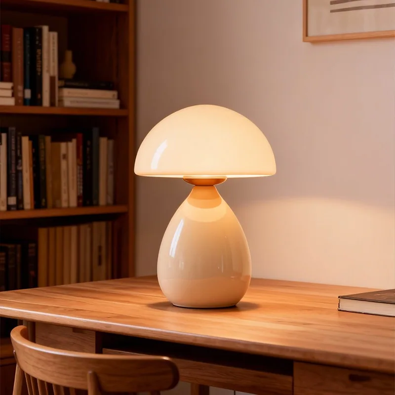 Nordic Ceramic Mushroom Table Lamp — Bedroom & Bedside — view 2