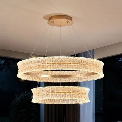 Modern Crystal Chandelier — Living Room & Dining Room — view 1