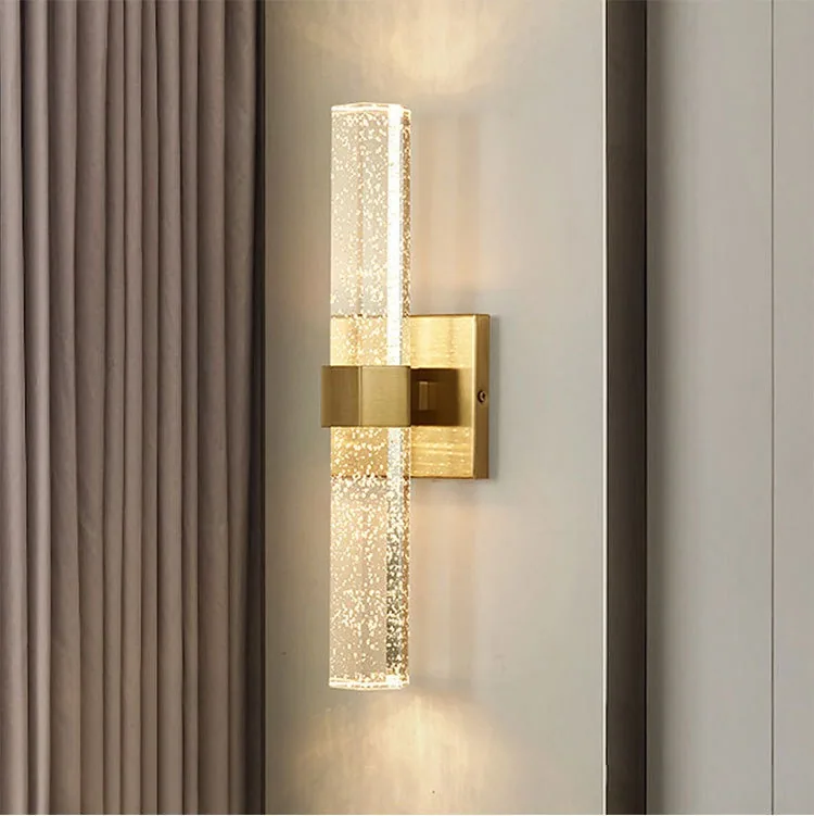 Minimalist Crystal Wall Lamp — Hotel Guest Room — view 1