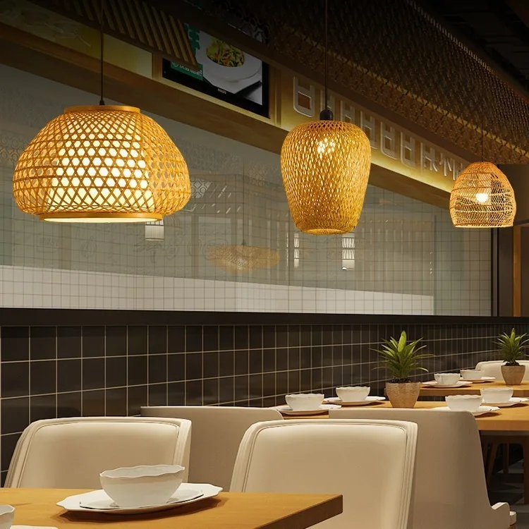 New Chinese Rattan Chandelier — Dining Room — view 4