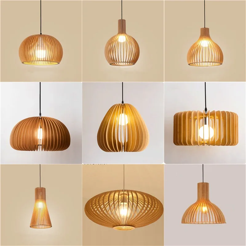 Nordic Solid Wood Chandelier — Bedroom, Bedside & Dining Room — view 1