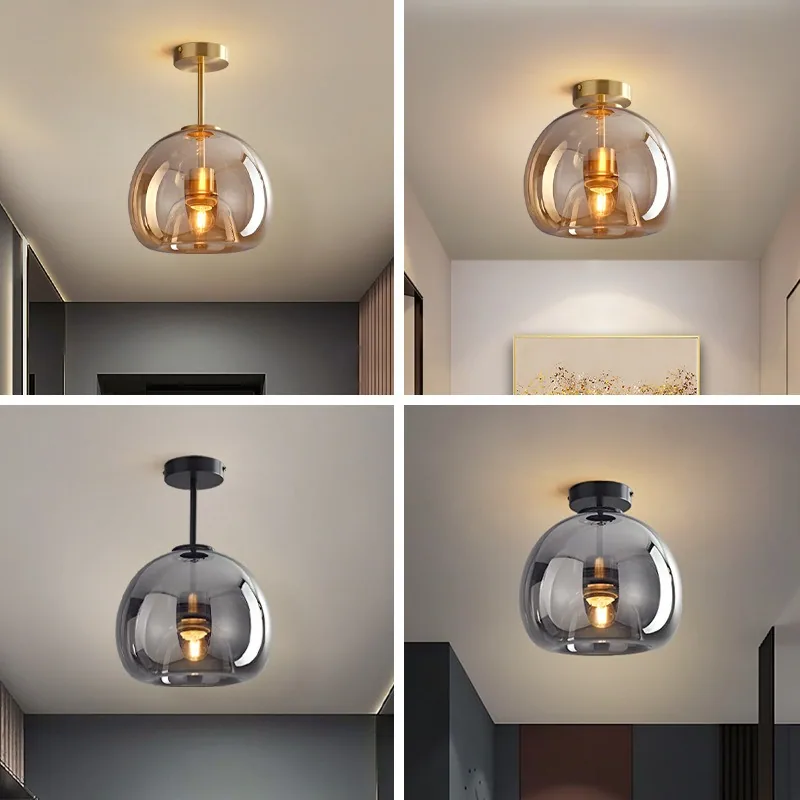 Light Luxury Solid Brass Ceiling Light — Bedroom, Walkway & Corridor — view 1