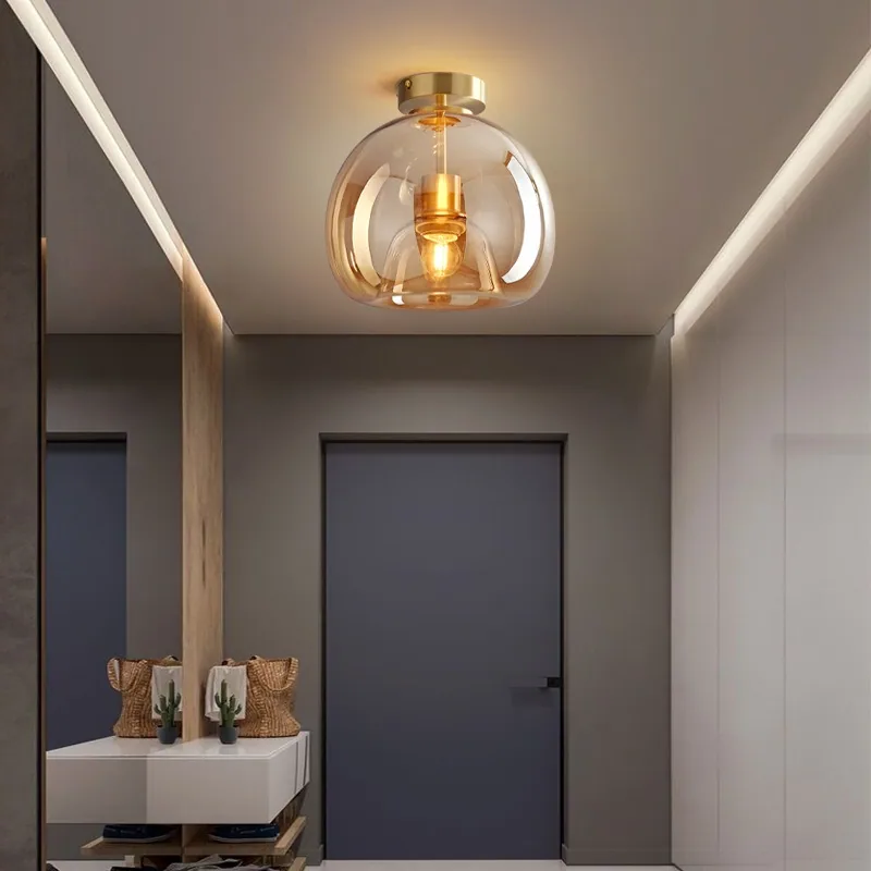 Light Luxury Solid Brass Ceiling Light — Bedroom, Walkway & Corridor — view 2