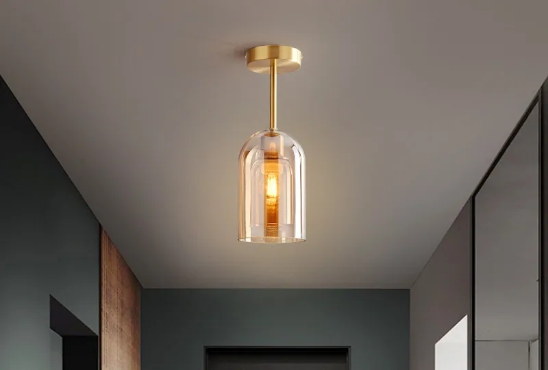 Light Luxury Solid Brass Ceiling Light — Bedroom, Walkway & Corridor — view 3