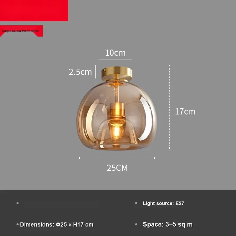 Light Luxury Solid Brass Ceiling Light — Bedroom, Walkway & Corridor — view 6