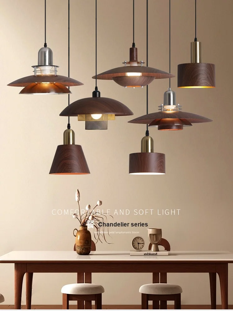Chinese Walnut Cord-Hung Chandelier — Dining Room & Bar Counter — view 11