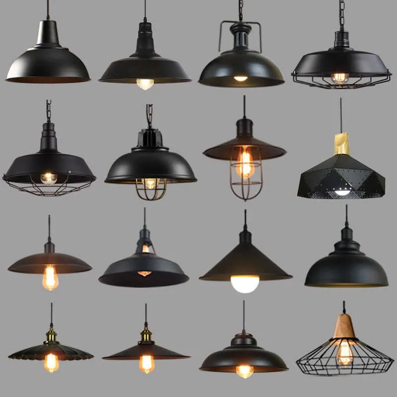 Industrial Single-Head Chandelier — Dining Room — view 1