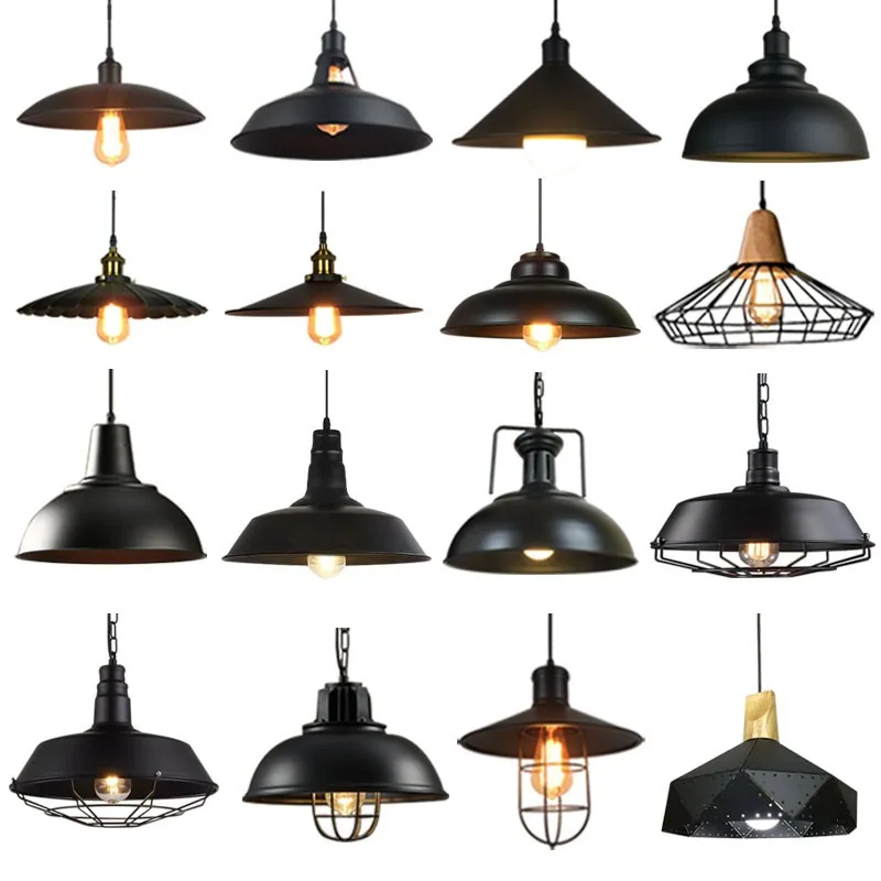 Industrial Single-Head Chandelier — Dining Room — view 5