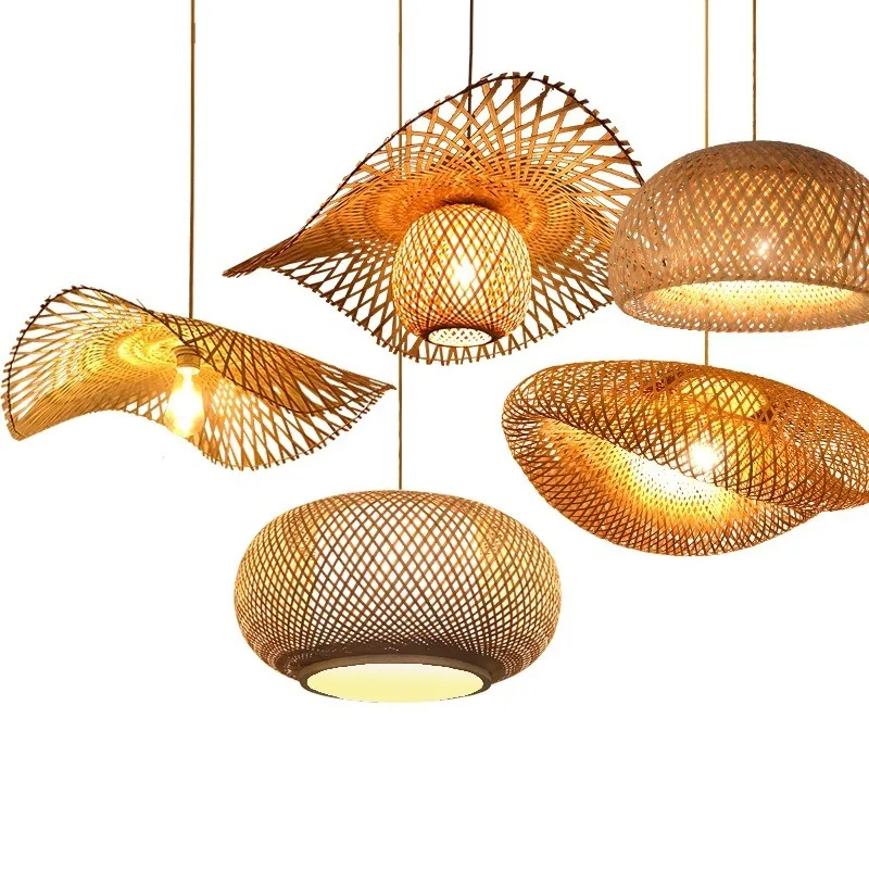 Japanese Bamboo Chandelier — Dining Room — view 4