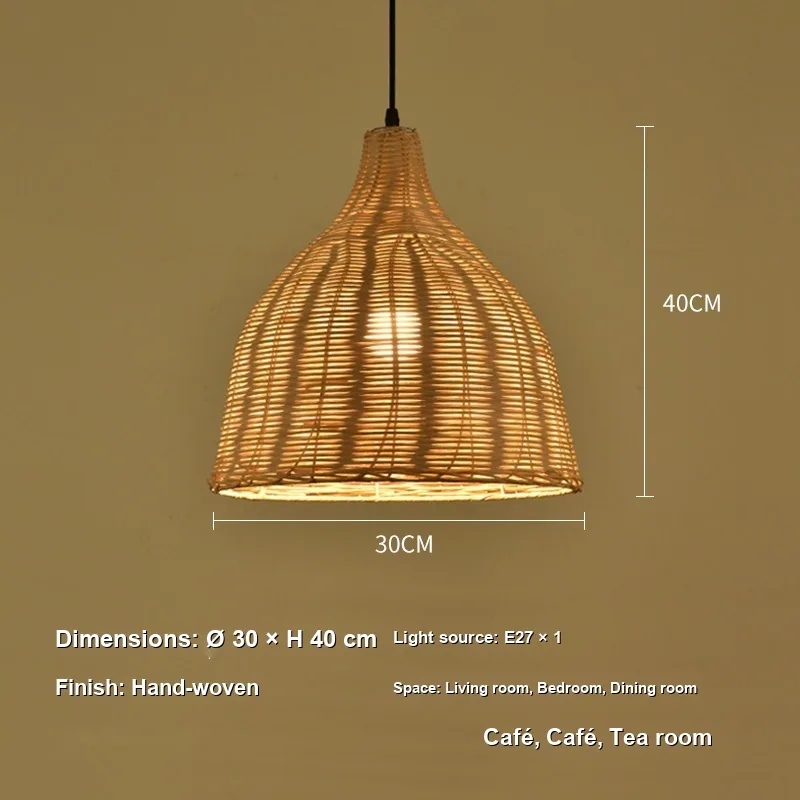 Japanese Bamboo Chandelier — Dining Room — view 5