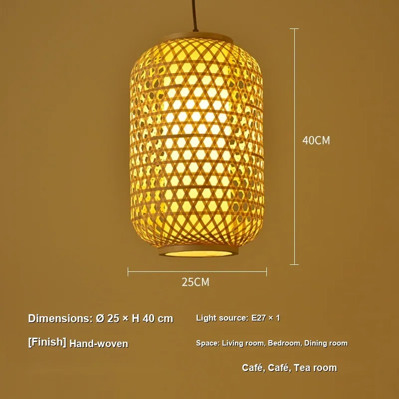 Japanese Bamboo Chandelier — Dining Room — view 8