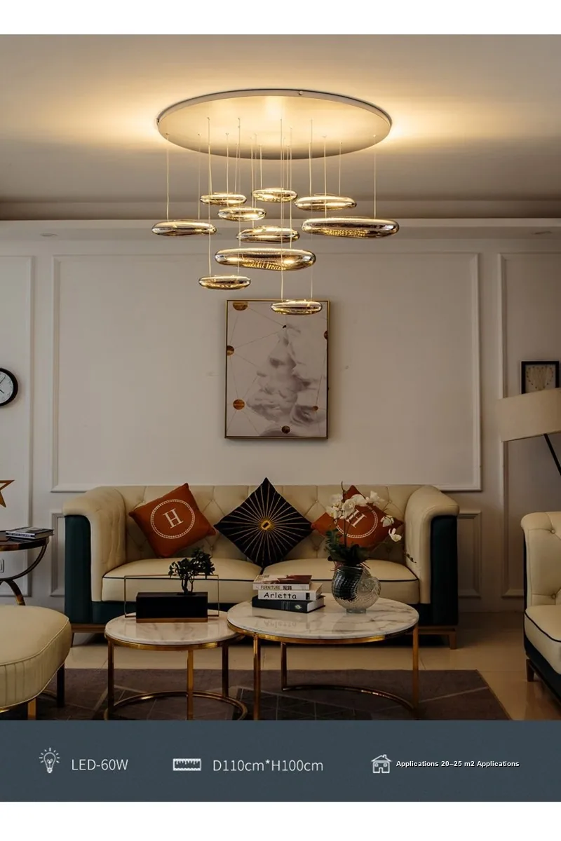 Nordic Glass Chandelier — Living Room & Dining Room — view 11