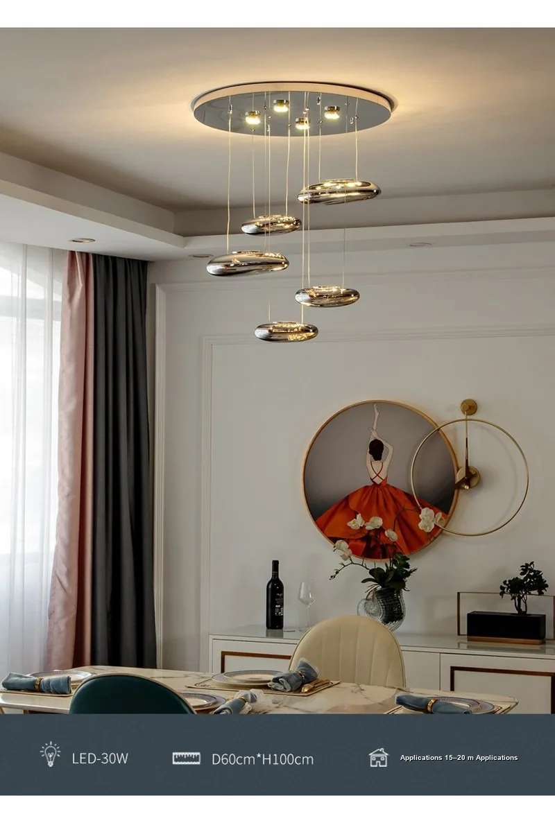 Nordic Glass Chandelier — Living Room & Dining Room — view 13