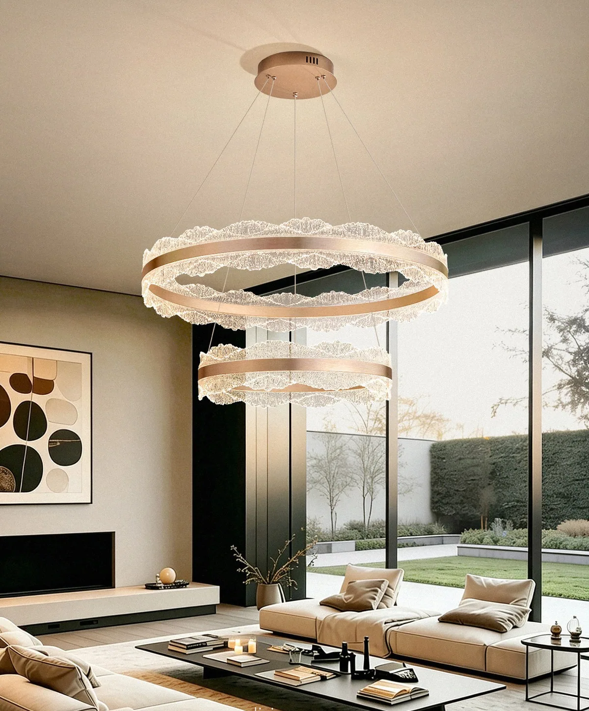 Modern LED Chandelier — Living Room, Dining Room & Lobby — view 11
