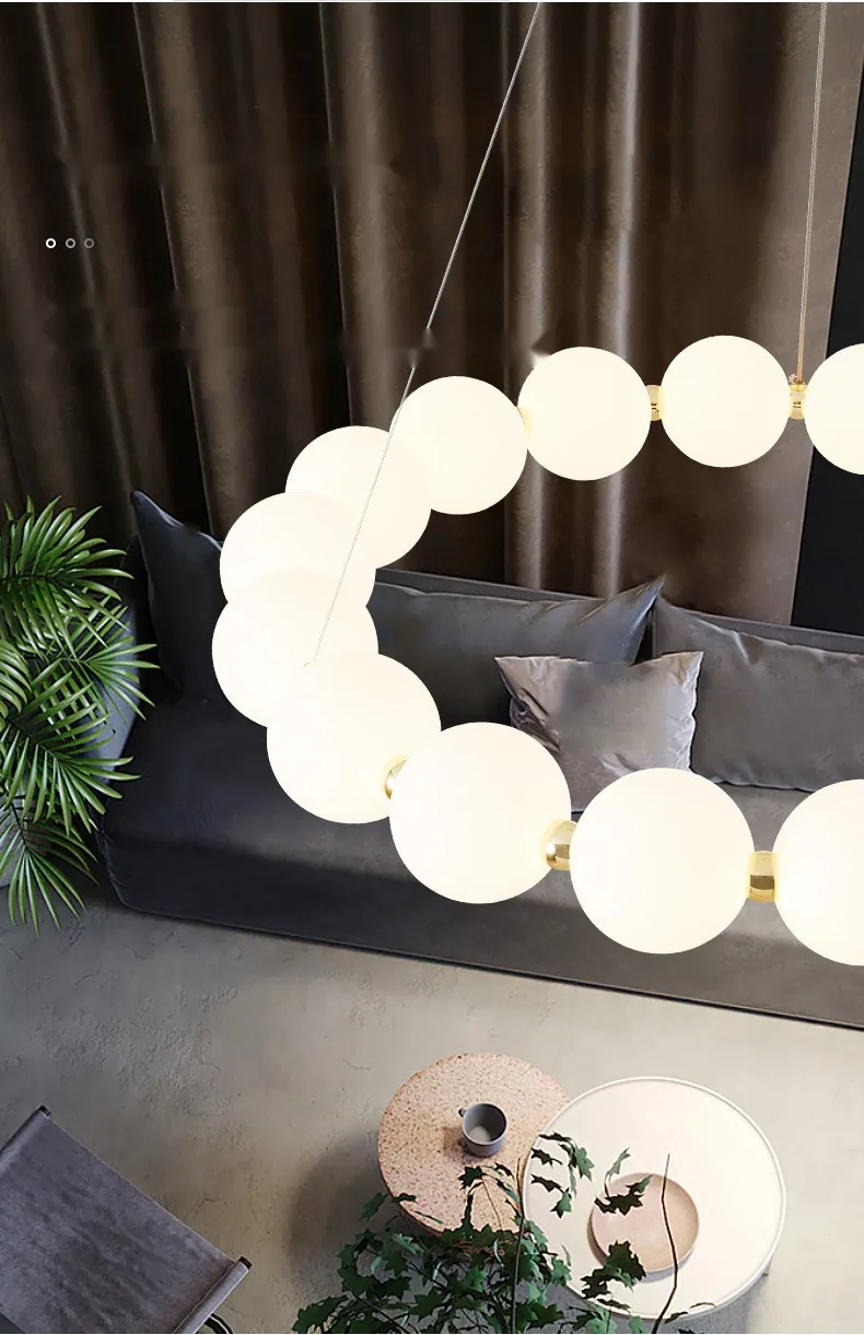 Modern Minimalist LED Round Chandelier — Living Room, Bedroom & Dining Room — view 7