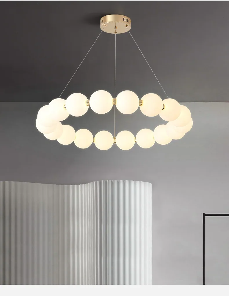Modern Minimalist LED Round Chandelier — Living Room, Bedroom & Dining Room — view 11