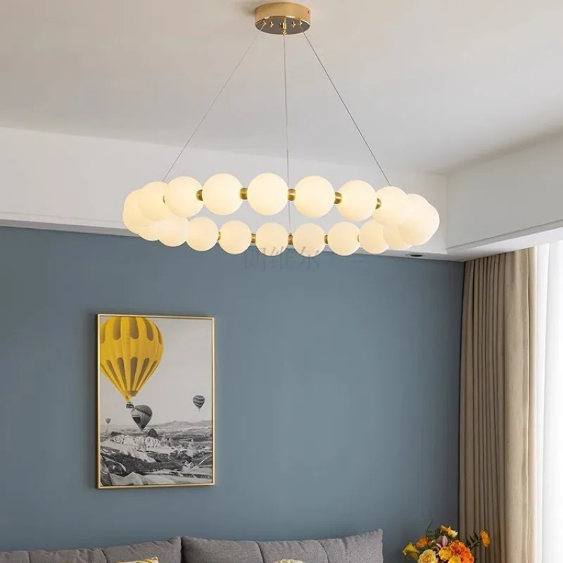 Modern Minimalist LED Round Chandelier — Living Room, Bedroom & Dining Room — view 3
