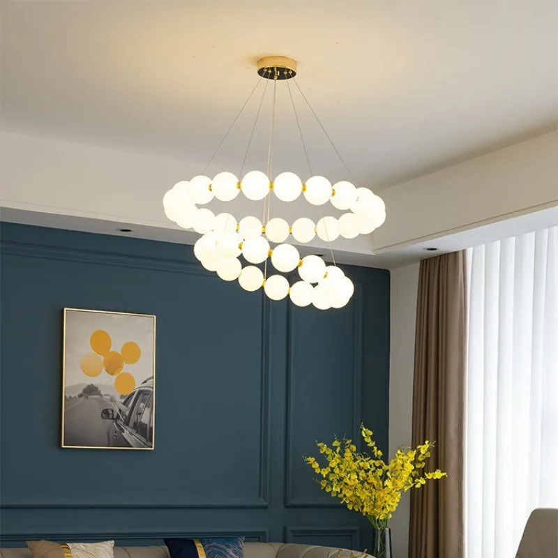 Modern Minimalist LED Round Chandelier — Living Room, Bedroom & Dining Room — view 4