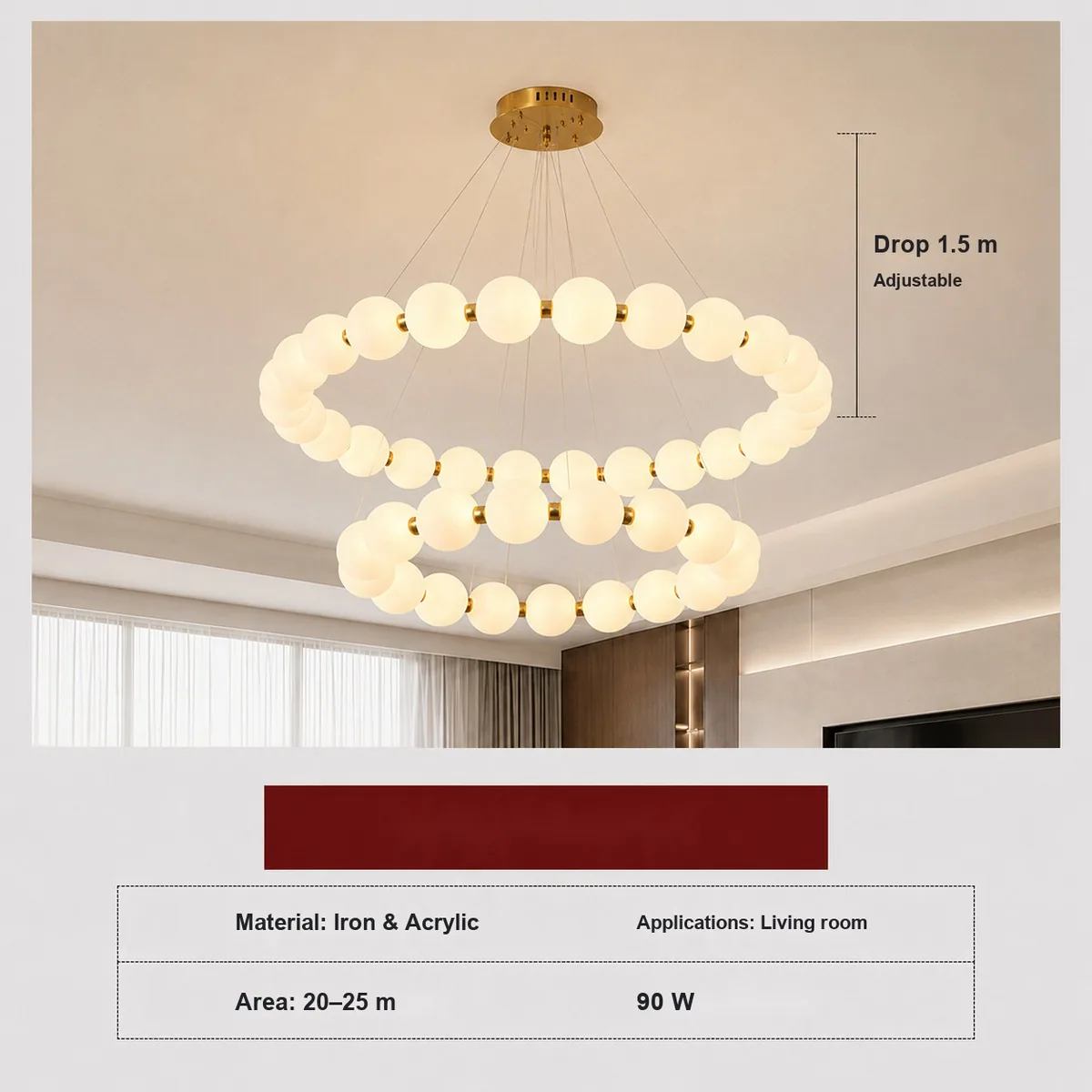 Nordic Chandelier — Living Room, Master Bedroom & Dining Room — view 5