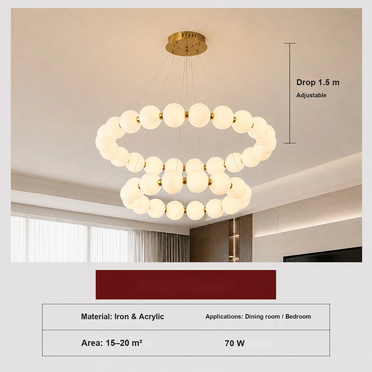 Nordic Chandelier — Living Room, Master Bedroom & Dining Room — view 7