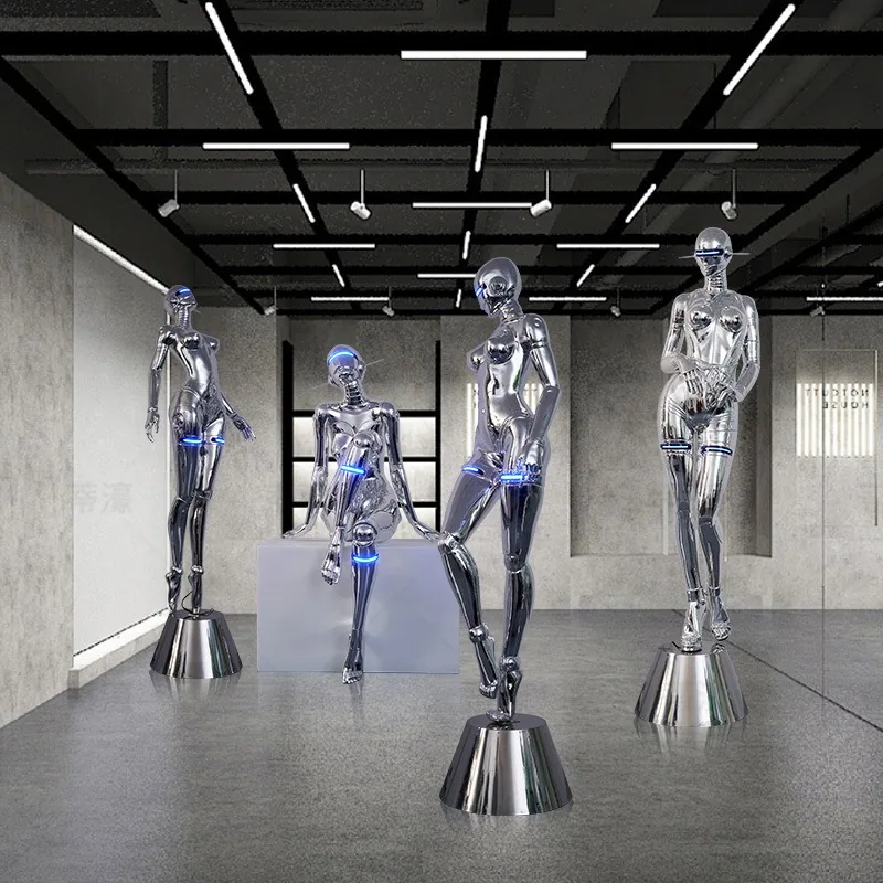 Mecha Figure Art Sculpture — Cyberpunk Floor Display — view 2