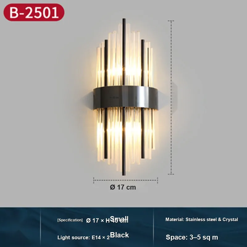 Nordic Crystal Wall Lamp — Stairwell, Living Room & Bedroom — view 7