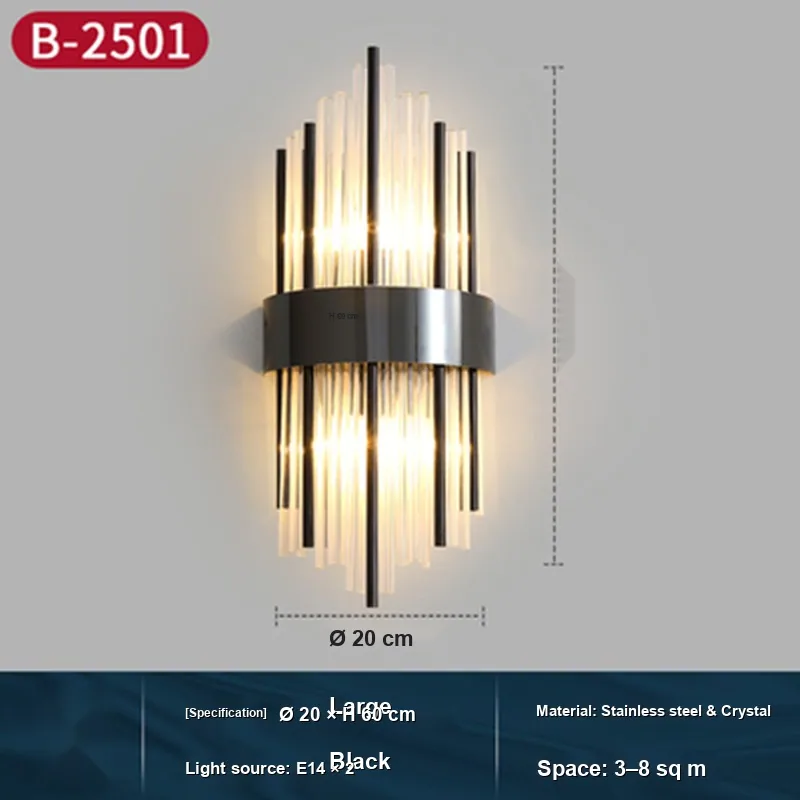 Nordic Crystal Wall Lamp — Stairwell, Living Room & Bedroom — view 9