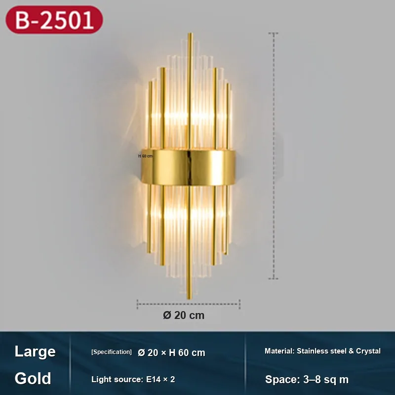 Nordic Crystal Wall Lamp — Stairwell, Living Room & Bedroom — view 10