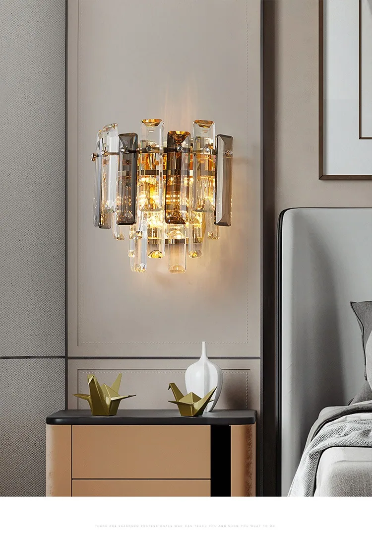 Modern Crystal Wall Lamp — Living Room, Bedroom & Bedside — view 6