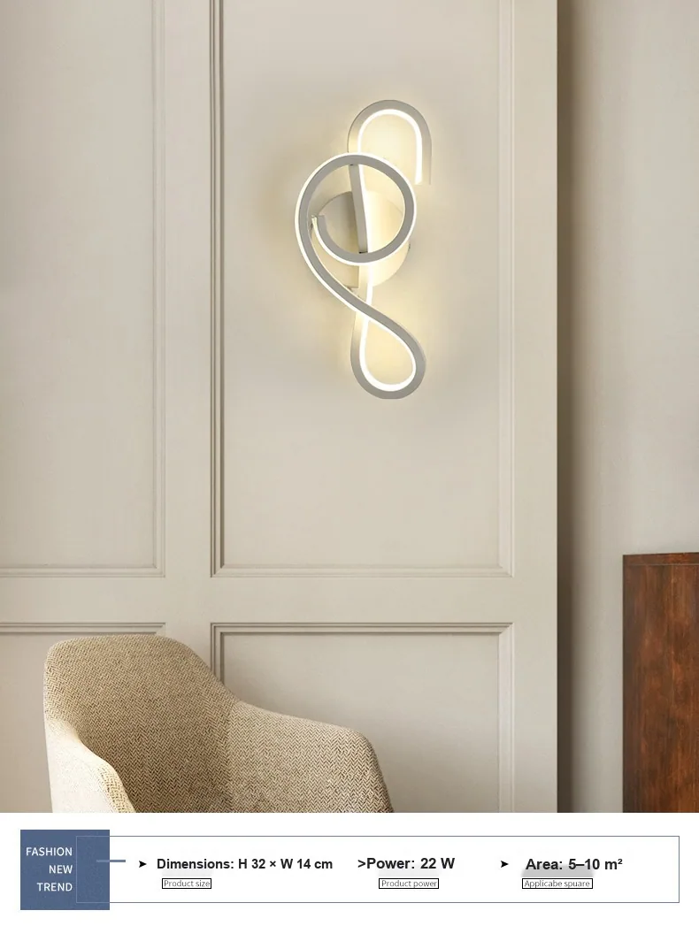 Minimalist Wall Lamp — Living Room, Bedroom & Bedside — view 9