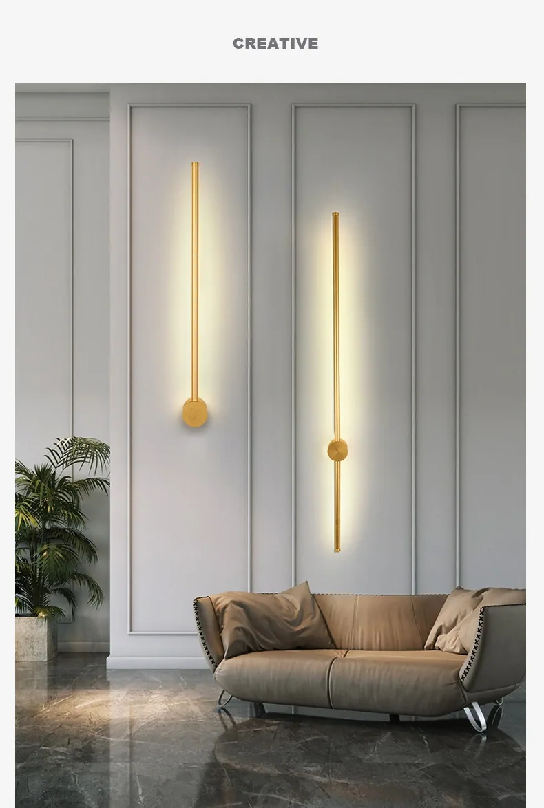 Minimalist Aluminium Linear Wall Lamp — Bedroom, Bedside & Corridor — view 15