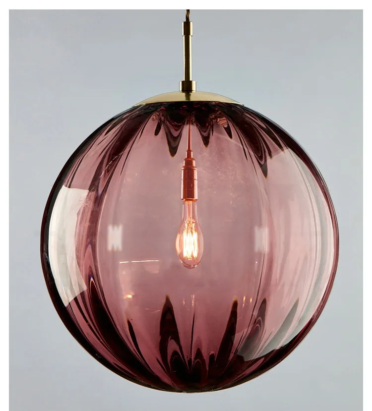 Modern Minimalist Glass Single-Head Chandelier — Dining Room & Bar Counter — view 13