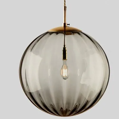 Modern Minimalist Glass Single-Head Chandelier — Dining Room & Bar Counter — view 7