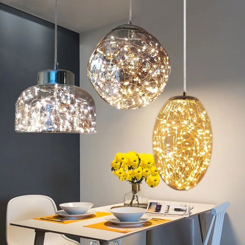 Modern Minimalist Solid Brass Single-Head Chandelier — Bedroom & Bedside — view 13