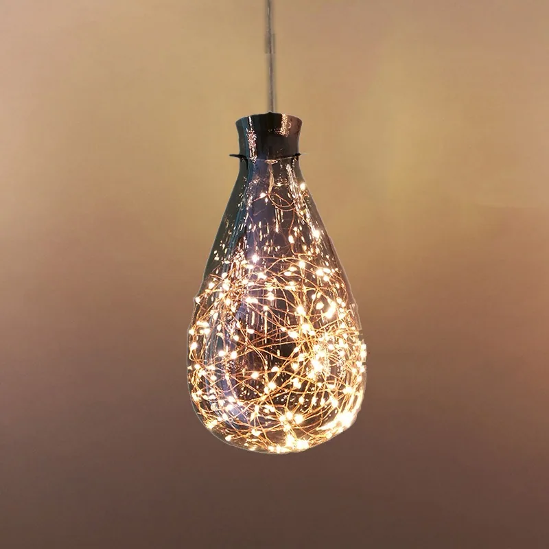 Modern Minimalist Solid Brass Single-Head Chandelier — Bedroom & Bedside — view 8