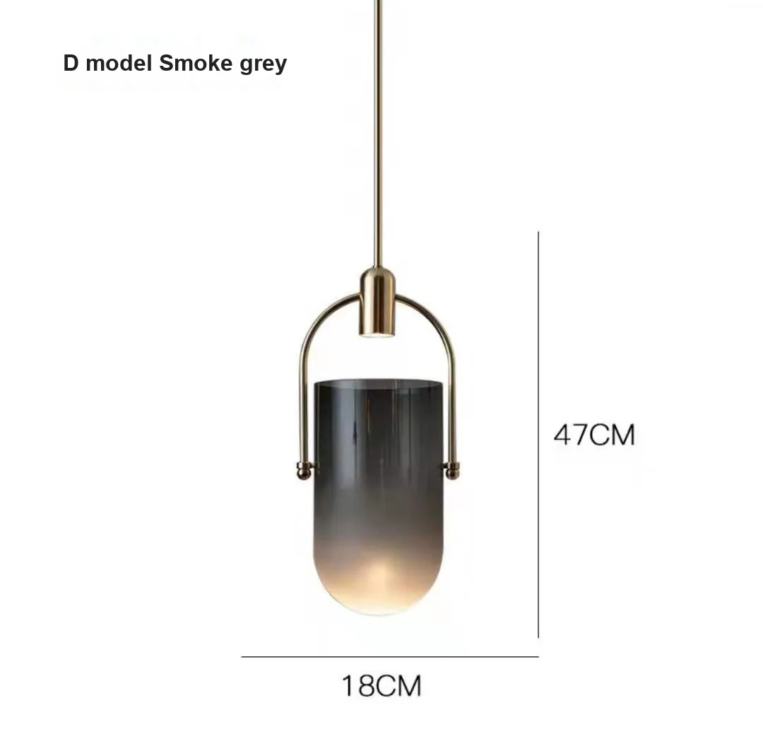 Minimalist Glass Cord-Hung Chandelier — Dining Room & Bar Counter — view 8