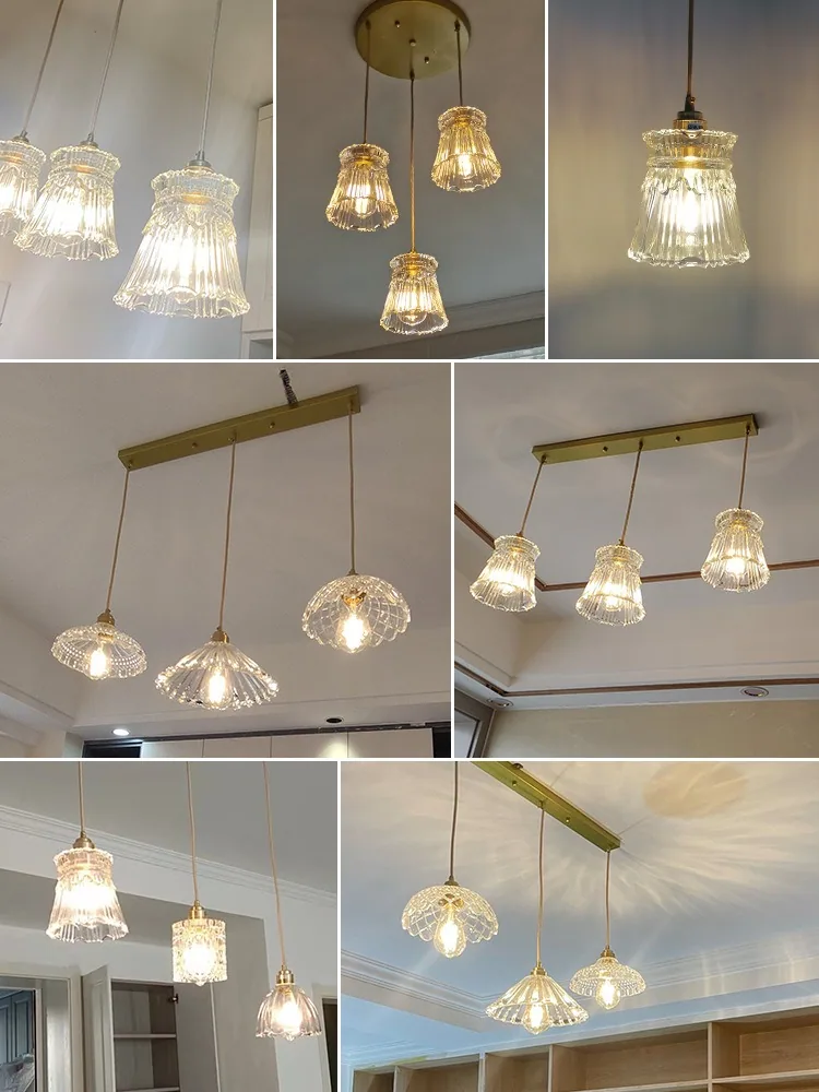 Minimalist Glass Chandelier — Bedroom, Bedside & Dining Room — view 4