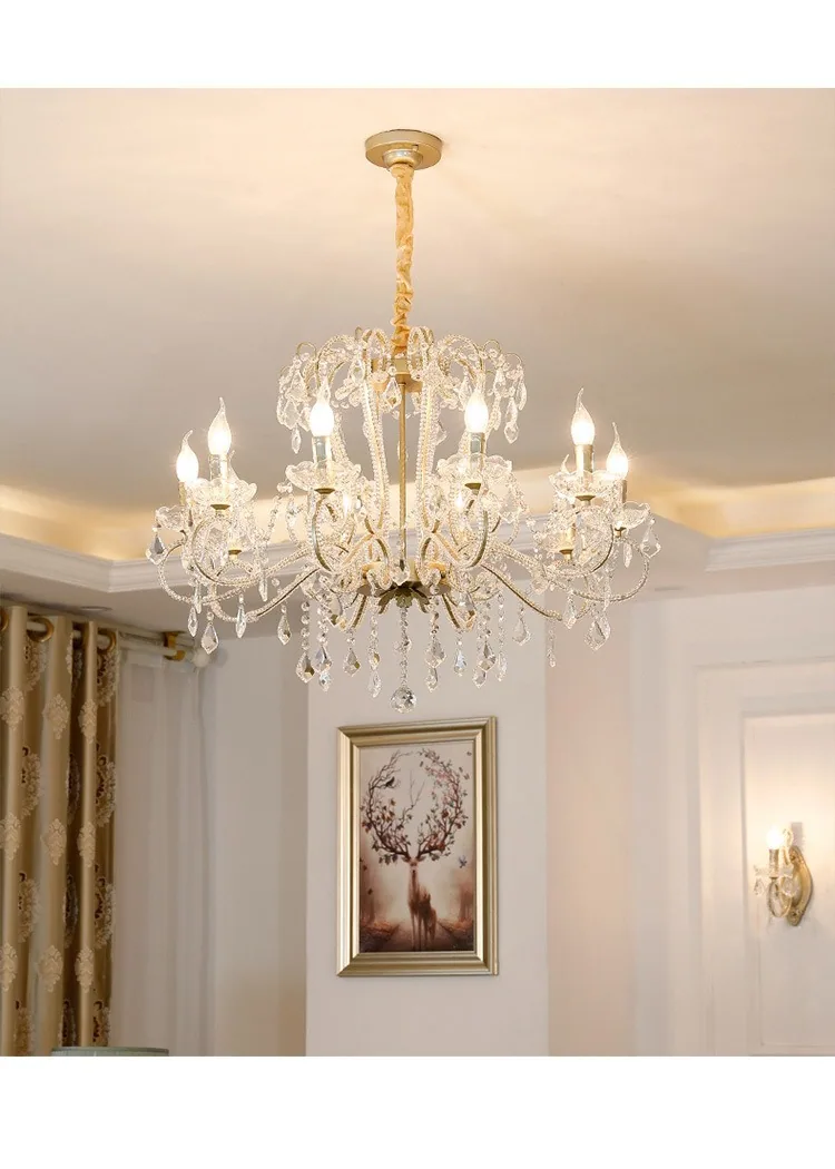 Light Luxury Crystal Chandelier — Villa, Living Room & Dining Room — view 8