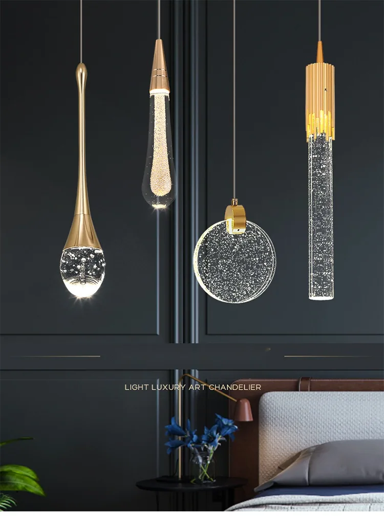 Modern Minimalist Crystal Chandelier — Duplex, Stairwell & Villa (Model HC42239) — view 10