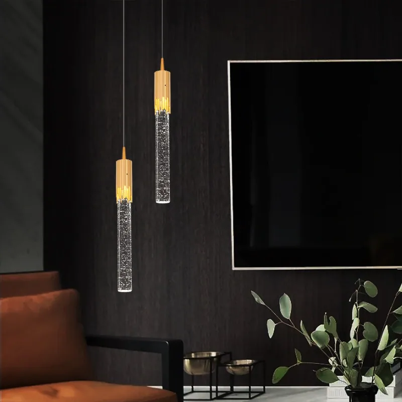 Modern Minimalist Crystal Chandelier — Duplex, Stairwell & Villa (Model HC42239) — view 4