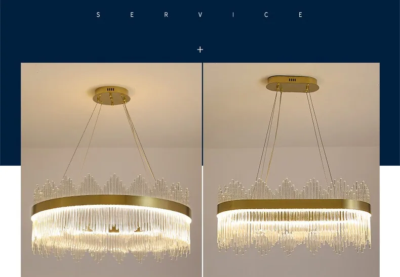 Modern Crystal Chandelier — Living Room, Bedroom & Dining Room — view 7