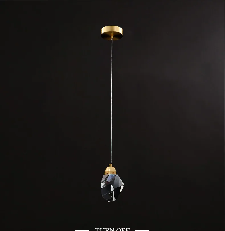 Modern Crystal Single-Head Chandelier — Bedroom, Bedside & Corridor — view 14