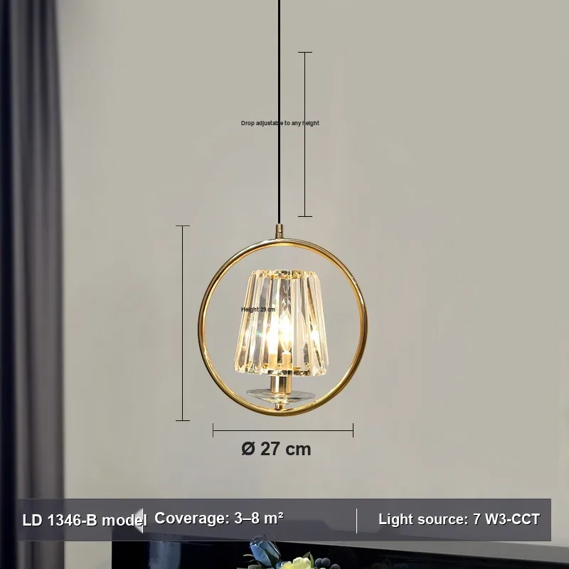 Modern Minimalist Single-Head Chandelier — Bedroom, Bedside & Corridor — view 9