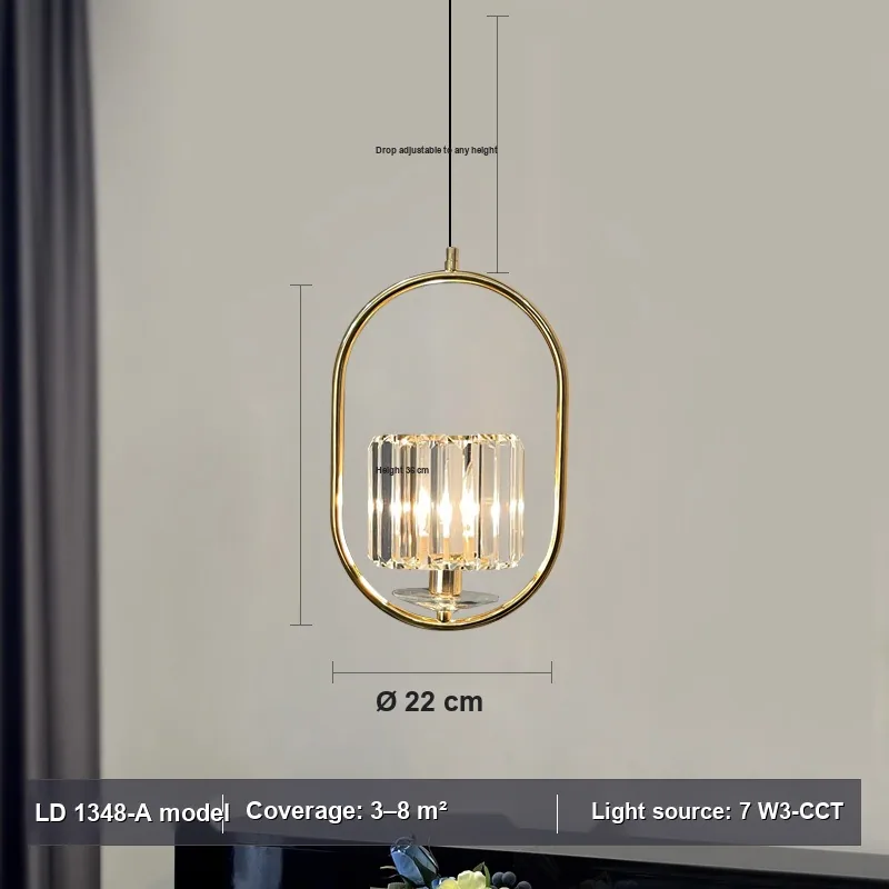 Modern Minimalist Single-Head Chandelier — Bedroom, Bedside & Corridor — view 10