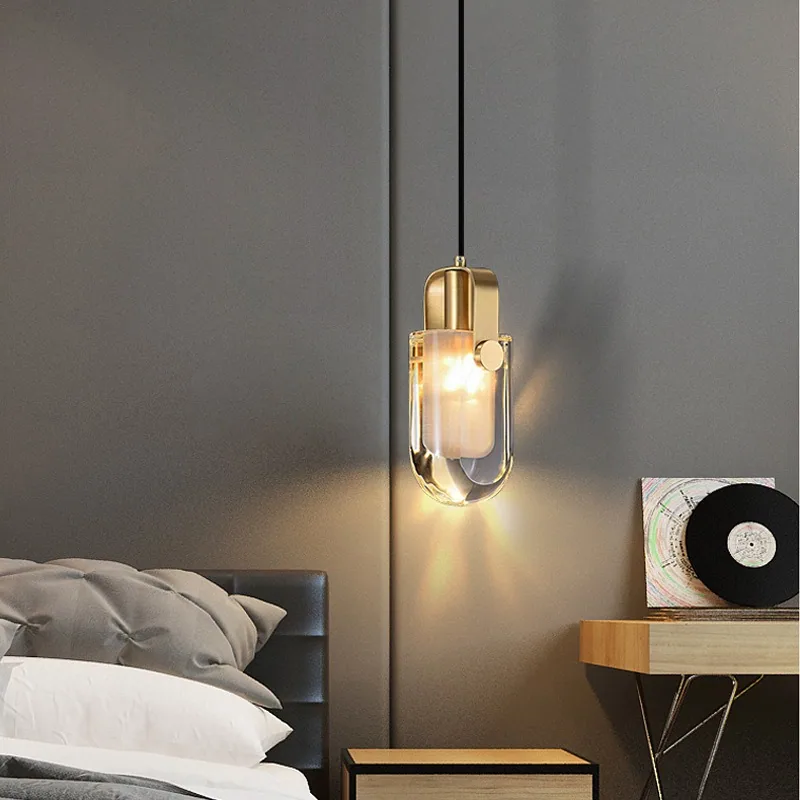 Modern Minimalist Crystal Chandelier — Guest Room, Bedroom & Bedside — view 3