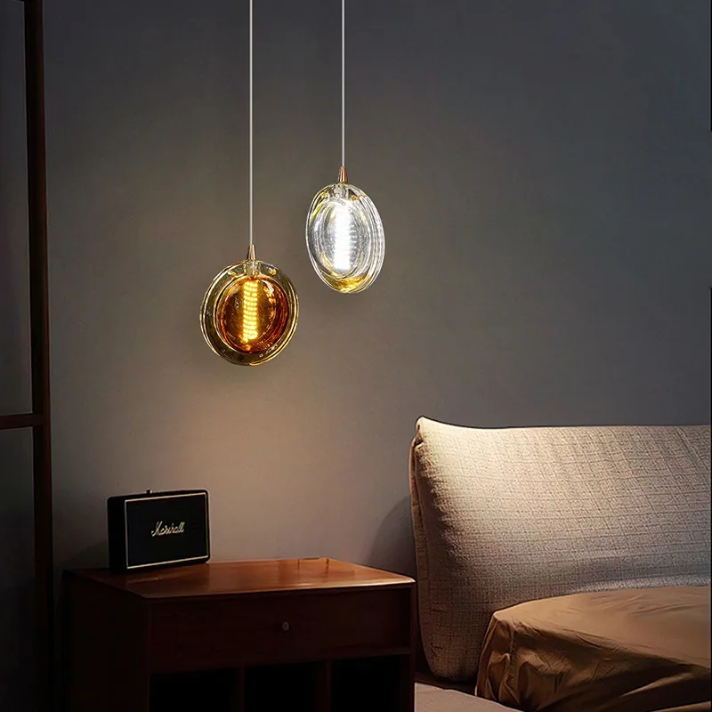 Light Luxury Glass Single-Head Chandelier — Stairwell, Bedside & Dining Room — view 1
