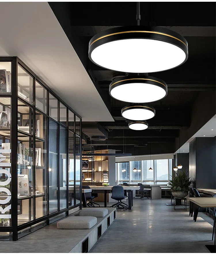 Modern Minimalist LED Round Chandelier — Dining Room — view 9